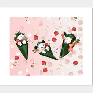 cartoon sushi temaki Posters and Art